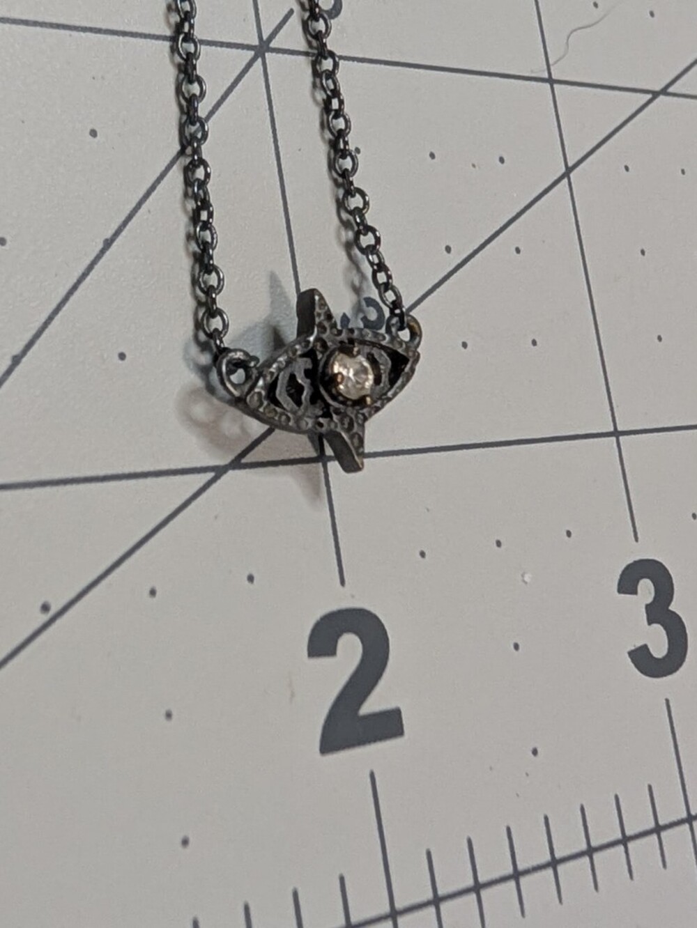 Kendra Scott Caleb Gunmetal Necklace, Evil Eye Pendant